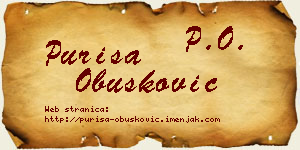 Puriša Obušković vizit kartica